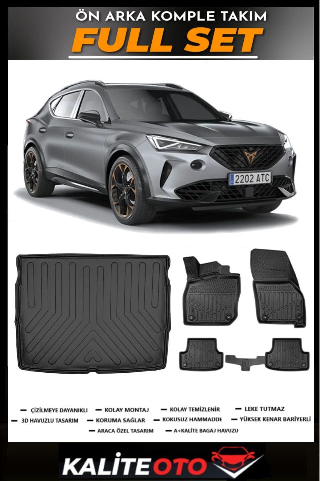 Cupra Formentor Üst Bagaj Havuzu+4.5D Havuzlu Paspas Seti 2022 Model
