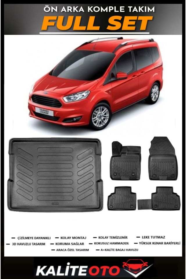 Ford Courier Bagaj Havuzu+4.5D Havuzlu Paspas Seti 2017 Model