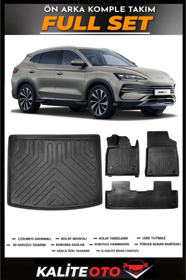 Byd Seal U EV Elektrikli Uyumlu 2023 Sonrası Alt Bagaj Havuzu+4.5D Havuzlu Paspas Takımı