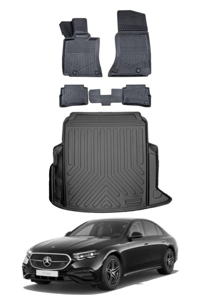 Mercedes E Serisi W214 2023 Model Bagaj Havuzu Araca Özel Siyah Paspas Takımı