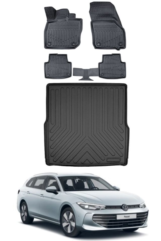 Volkswagen Passat B9 2025 Model Bagaj Havuzu Araca Özel Siyah Paspas Takımı