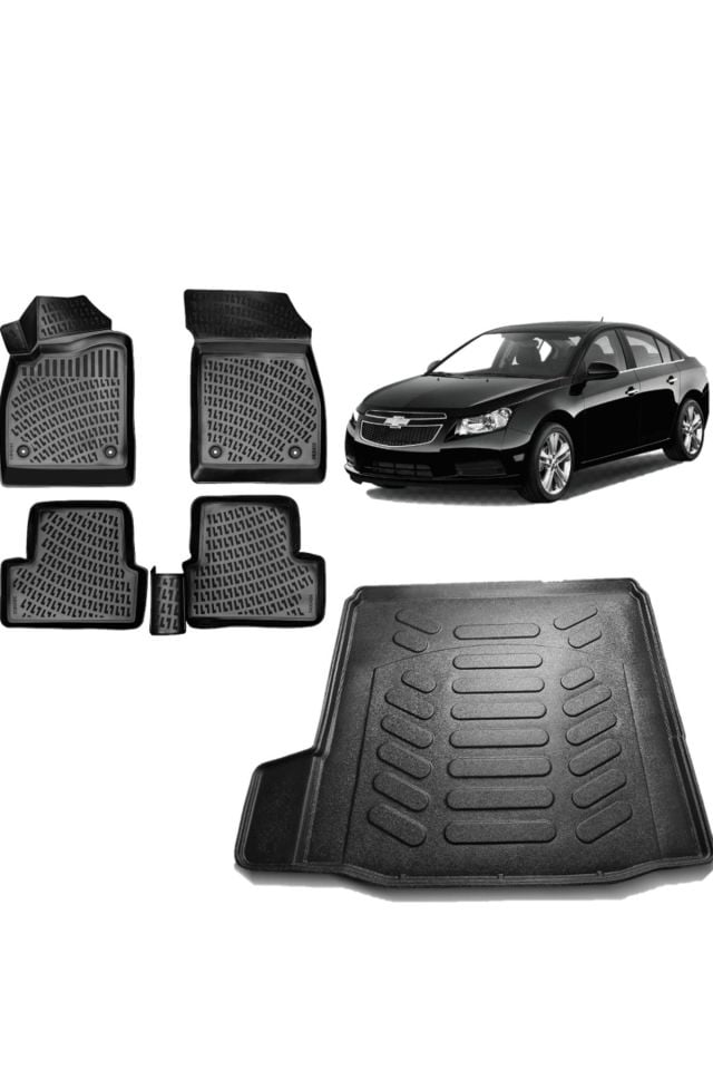 Chevrolet Cruze Sedan 2014 Model 3D Bagaj Havuzu+3D Havuzlu Araca Özel Paspas Takımı