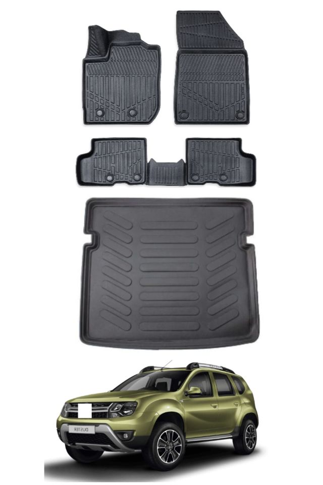 Dacia Duster 4X4 2022 Model Bagaj Havuzu Araca Özel Siyah Paspas Takımı