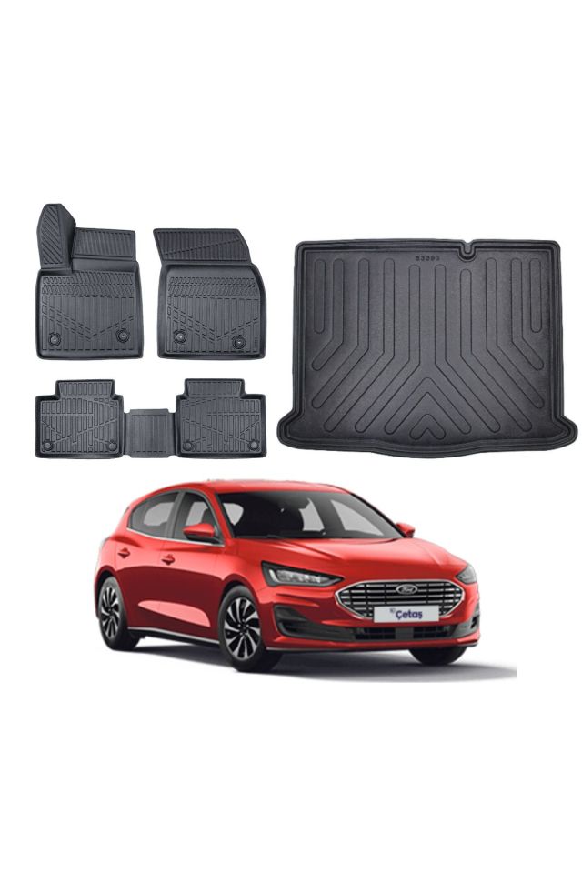 Ford Focus 5 Hatchback 2020 Model Stepneli Bagaj Havuzu Paspas Takımı Pro Eva Serisi