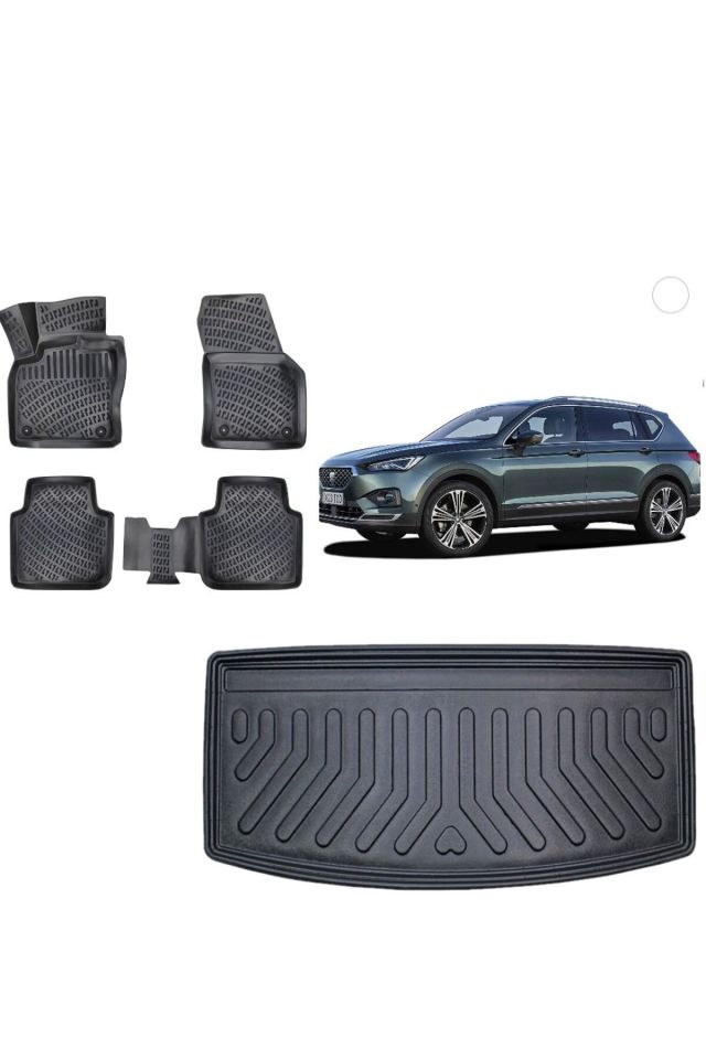 Seat Tarraco 7 Koltuk 2022 Model Bagaj Havuzu+3D Havuzlu Araca Özel Paspas Takımı
