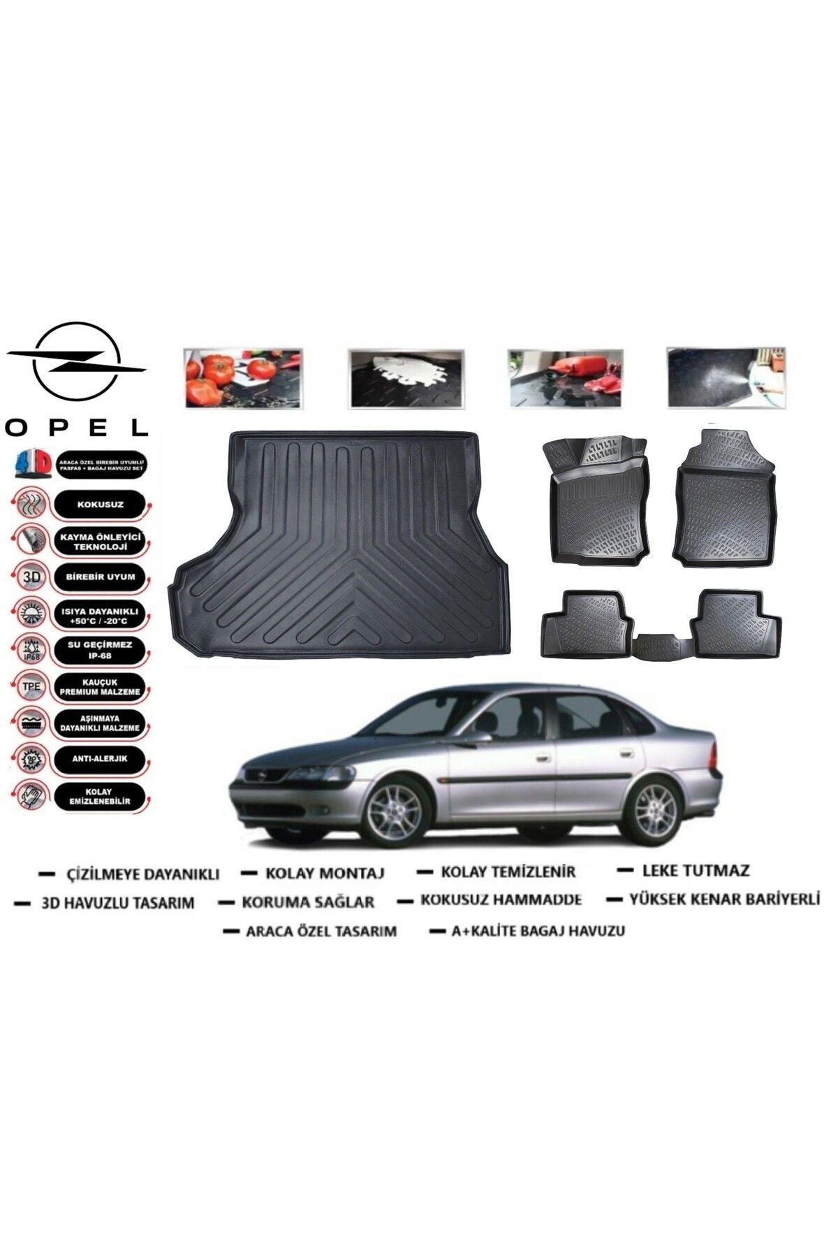 Opel Vectra B 1995 Model Bagaj Havuzu Araca Özel Paspas Takımı Prrox