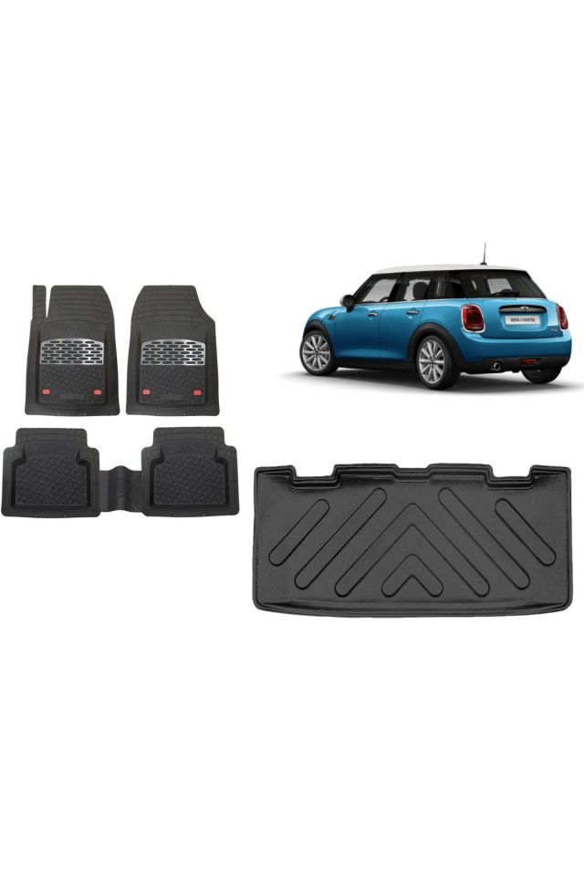 Mini Cooper R56 2007 Model 3D Bagaj Havuzu+3D Havuzlu Safirr Gri Kromlu Paspas