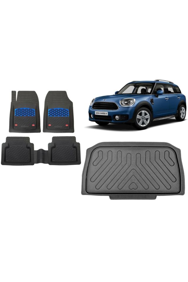 Mini Countryman 2011 Model 3D Bagaj Havuzu+3D Havuzlu Safir Mavi Kromlu Paspas