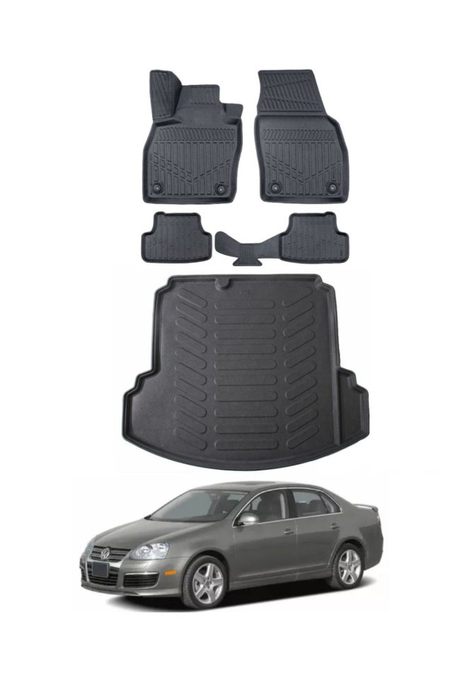 Volkswagen Jetta 2008 Model Bagaj Havuzu Araca Özel Siyah Paspas Takımı