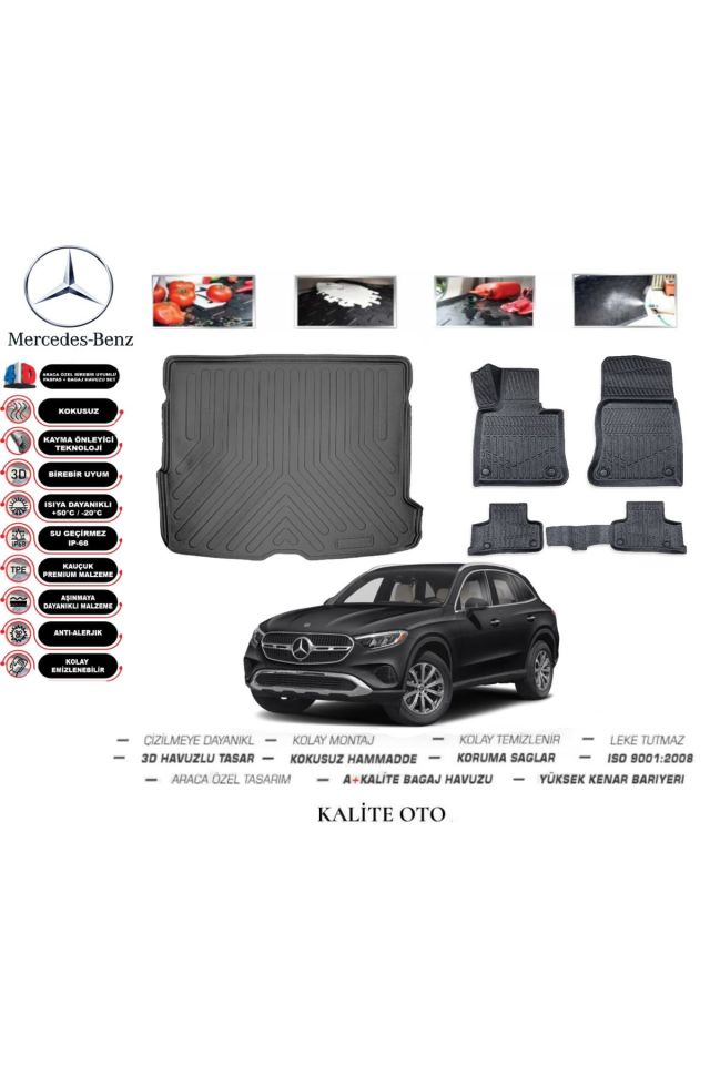 Mercedes GLC SUV 2024 Model 3D Bagaj Havuzu+4D Havuzlu Paspas Setii