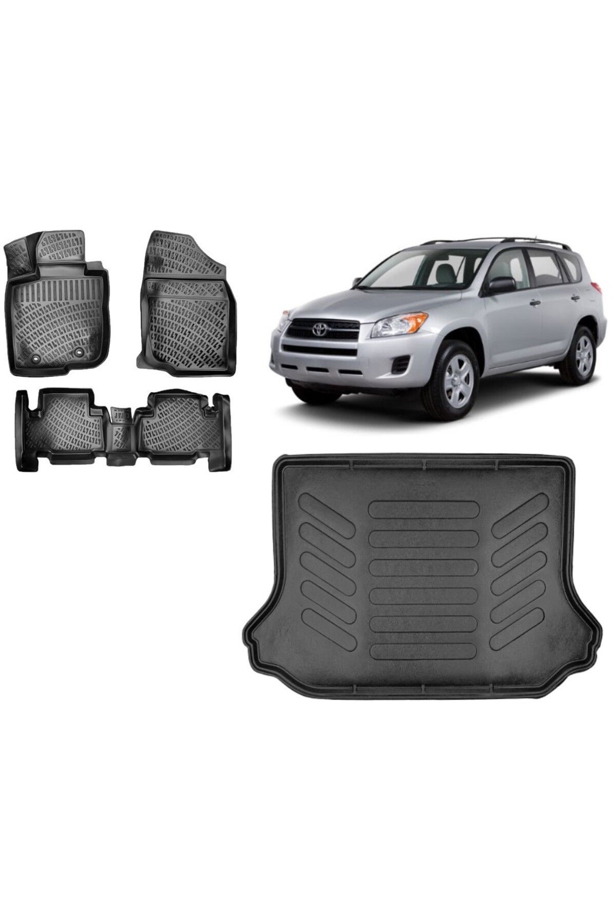 Toyota RAV4 2011 Model 3D Bagaj Havuzu+3D Havuzlu Araca Özel Paspas Takımı