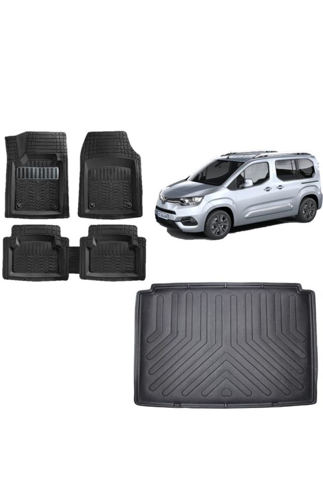 Toyota Proace City 2021 Model 3D Bagaj Havuzu+3D Havuzlu Maximum Karbon Kromlu Paspas