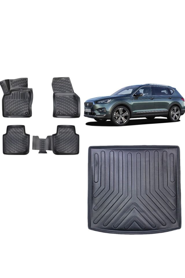 Seat Tarraco 5 Koltuk 2018 Model Bagaj Havuzu+3D Havuzlu Araca Özel Paspas Takımı