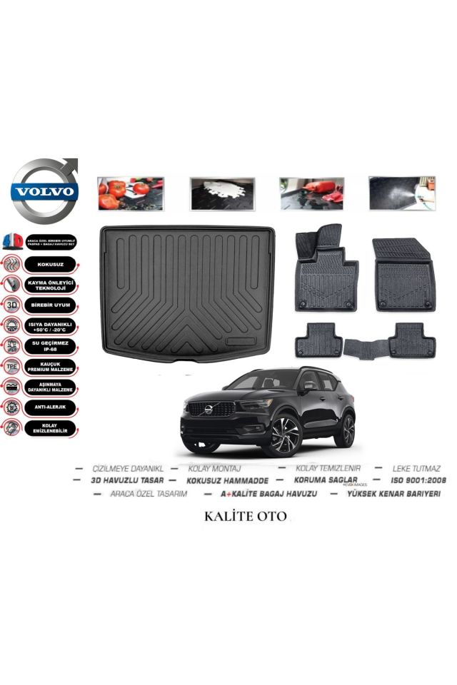 Volvo XC40 2021 Model 3D Bagaj Havuzu+4D Havuzlu Paspas Setii