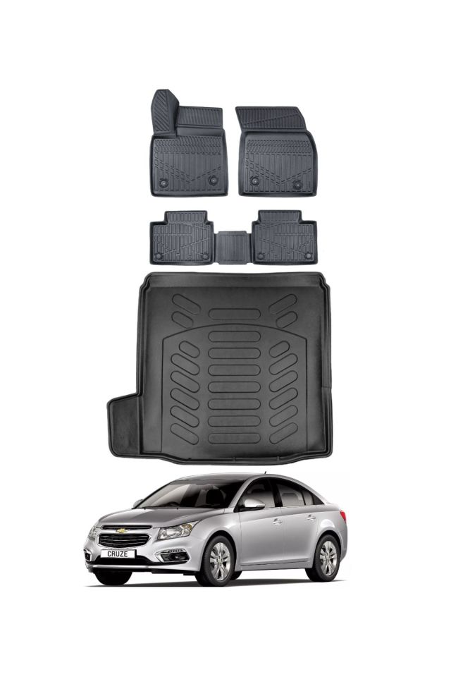 Chevrolet Cruze Sedan 2014 Model Sol Kulak Bagaj Havuzu Araca Özel Siyah Paspas Takımı