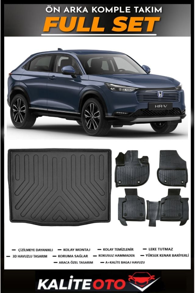 Honda Hrv Bagaj Havuzu+4.5D Havuzlu Paspas Seti 2022 Model