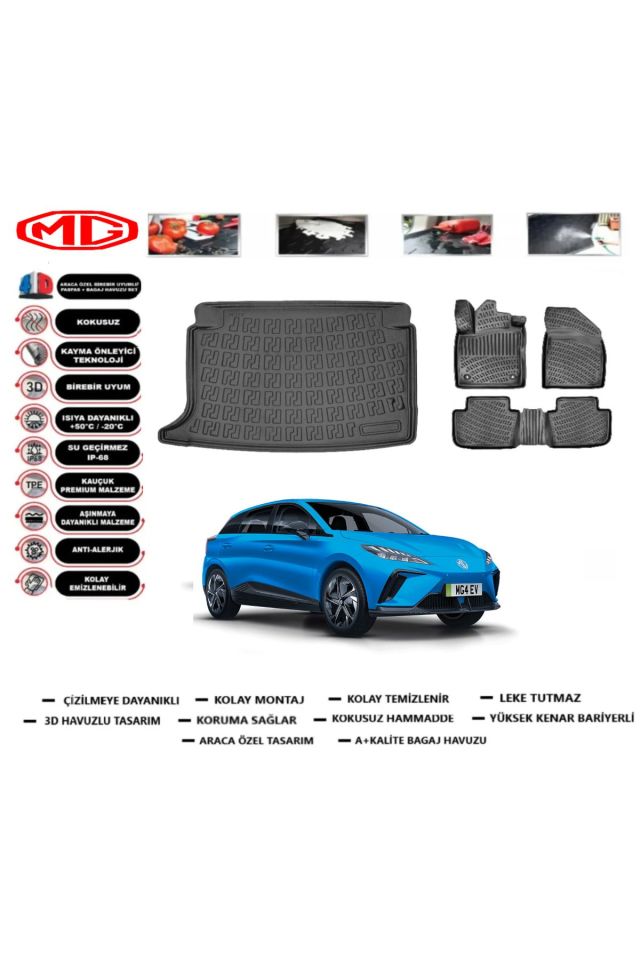 MG 4 Comfort 2025 Model Bagaj Havuzu Araca Özel Paspas Takımı Prrox