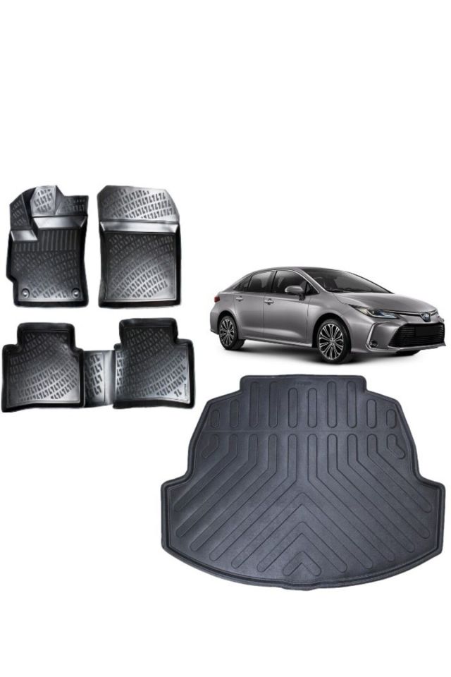 Toyota Corolla Sedan 2019 Model 3D Bagaj Havuzu+3D Havuzlu Araca Özel Paspas Takımı