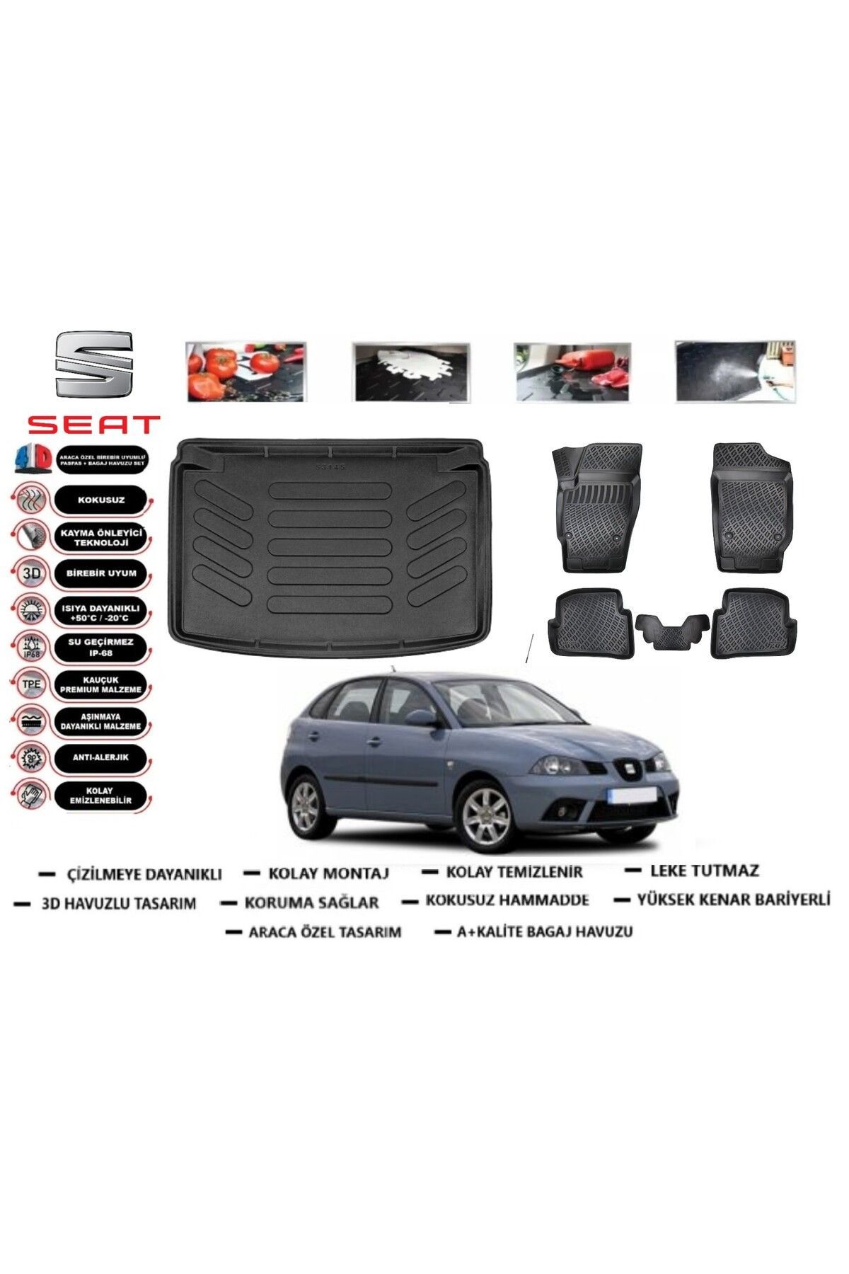 Seat İbiza 2005 Model Bagaj Havuzu Araca Özel Paspas Takımı Prrox