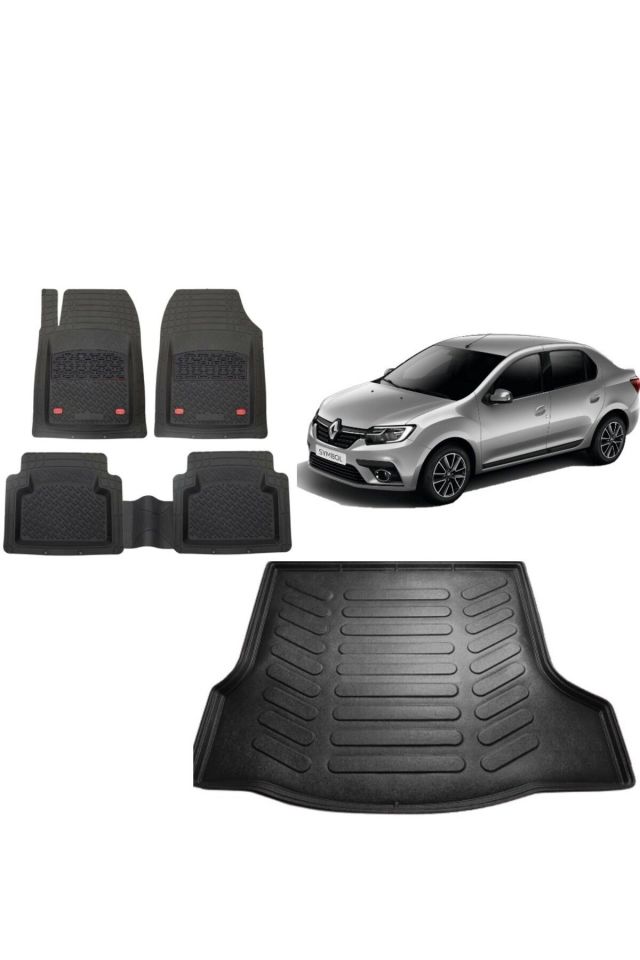 Renault Symbol 2016 Model 3D Bagaj Havuzu+3D Havuzlu Safir Siyah Renk Paspas