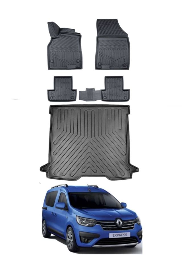 Renault Express 2025 Model Bagaj Havuzu Araca Özel Siyah Paspas Takımı
