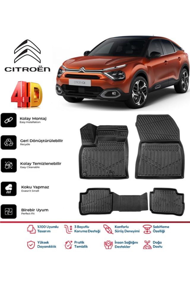 Citroen C4 Elektrikli 2023 Model 4D Havuzlu Paspas