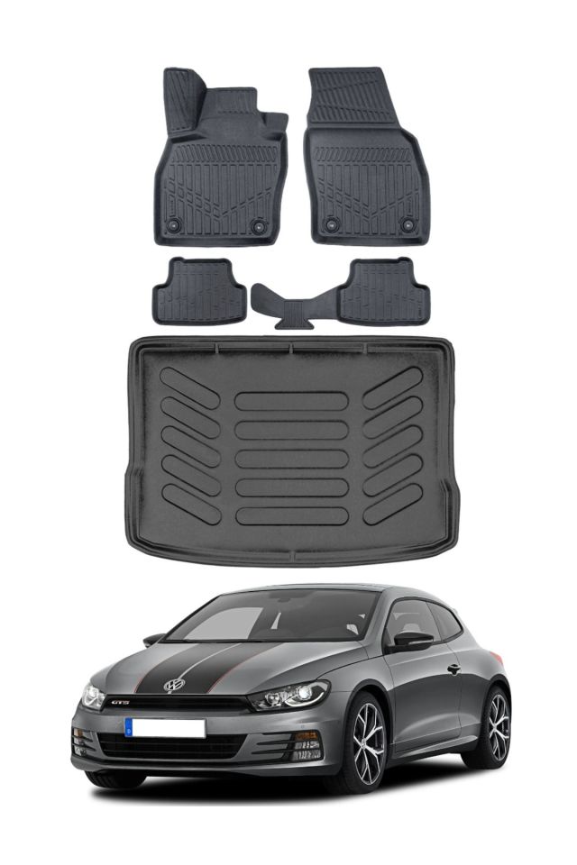 Volkswagen Scirocco 2013 Model Bagaj Havuzu Araca Özel Siyah Paspas Takımı