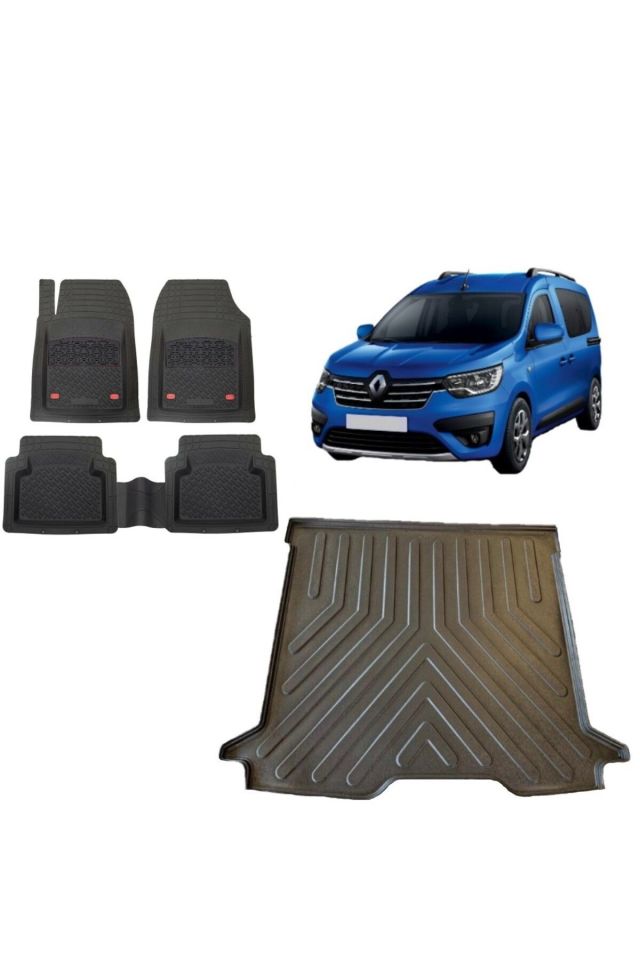 Renault Express 2022 Model 3D Bagaj Havuzu+3D Havuzlu Safir Siyah Renk Paspas