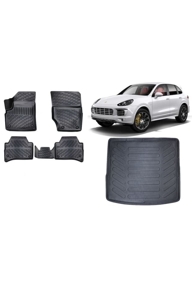 Porsche Cayenne 2005 Model 3D Bagaj Havuzu+3D Havuzlu Araca Özel Paspas Takımı