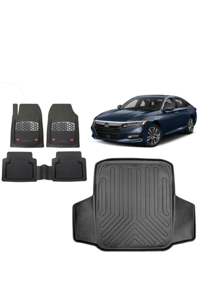 Honda Accord 2020 Model 3D Bagaj Havuzu+3D Havuzlu Safir Karbon Kromlu Paspas