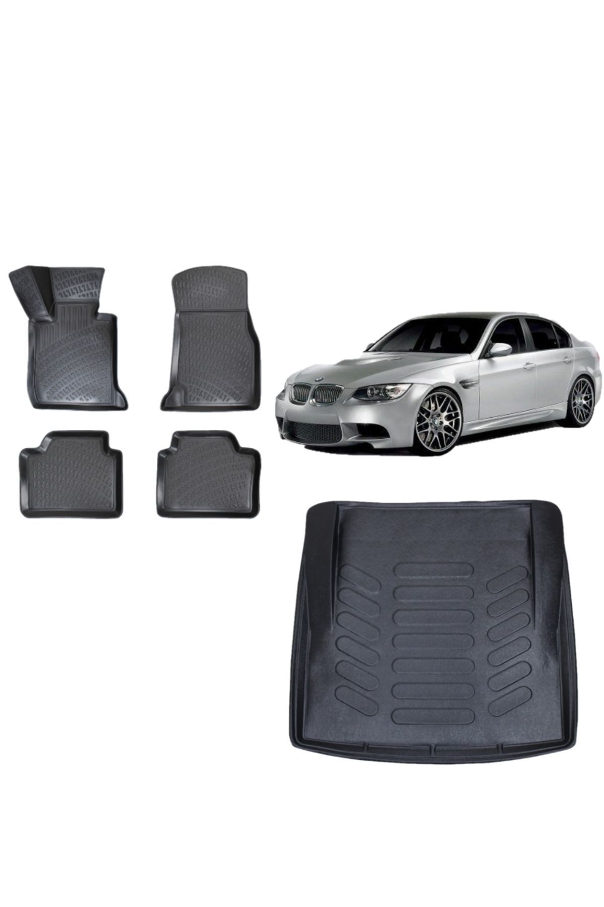 Bmw 3 Serisi E90 2013 Model 3D Bagaj Havuzu+3D Havuzlu Araca Özel Paspas Takımı