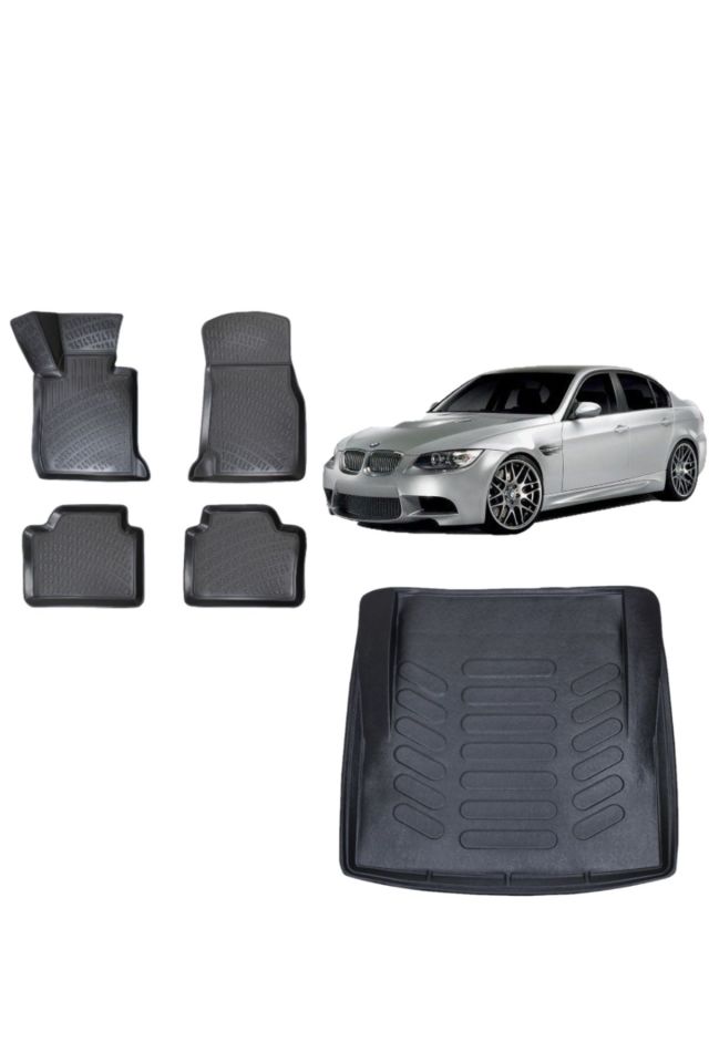 Bmw 3 Serisi E90 2013 Model 3D Bagaj Havuzu+3D Havuzlu Araca Özel Paspas Takımı