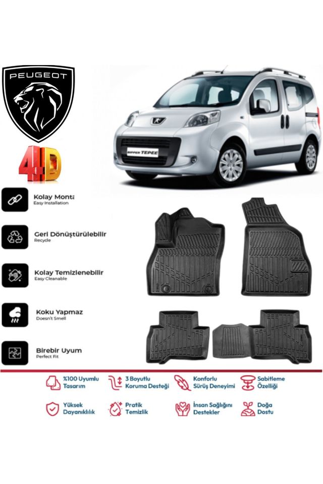 Peugeot Bipper 2017 Model 4D Havuzlu Paspas