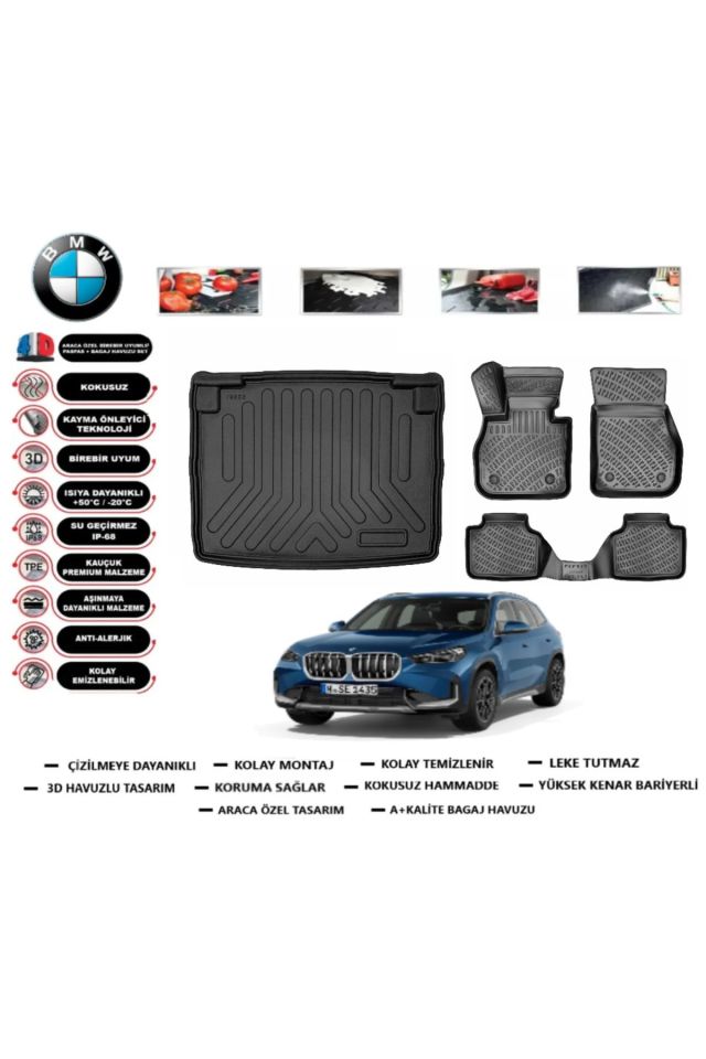 Bmw X1 U11 2024 Model Alt Bagaj Havuzu Araca Özel Paspas Takımı Flex