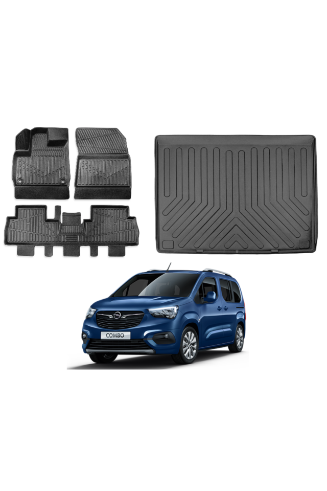 Opel Combo 2019 Sonrası Bagaj Havuzu+3D Araca Özel Paspas Takımı