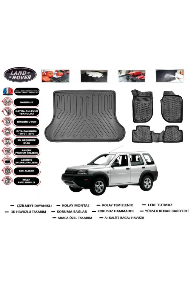 Land Rover Freelander 1 1997 Model Bagaj Havuzu Araca Özel Paspas Takımı Prrox