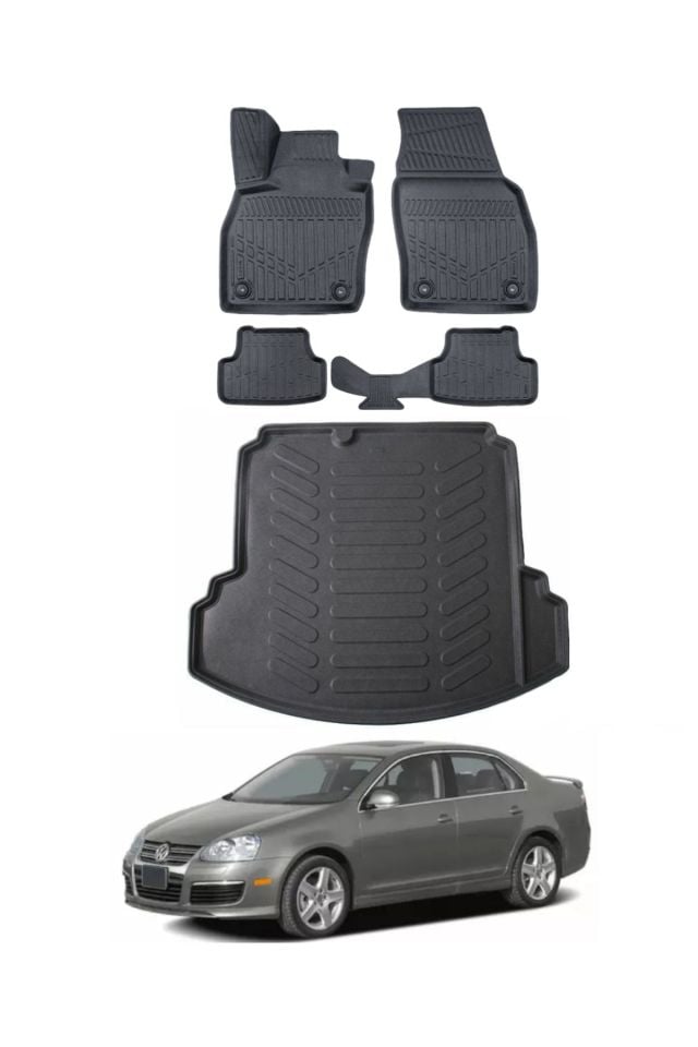 Volkswagen Jetta 2006 Model Bagaj Havuzu Araca Özel Siyah Paspas Takımı