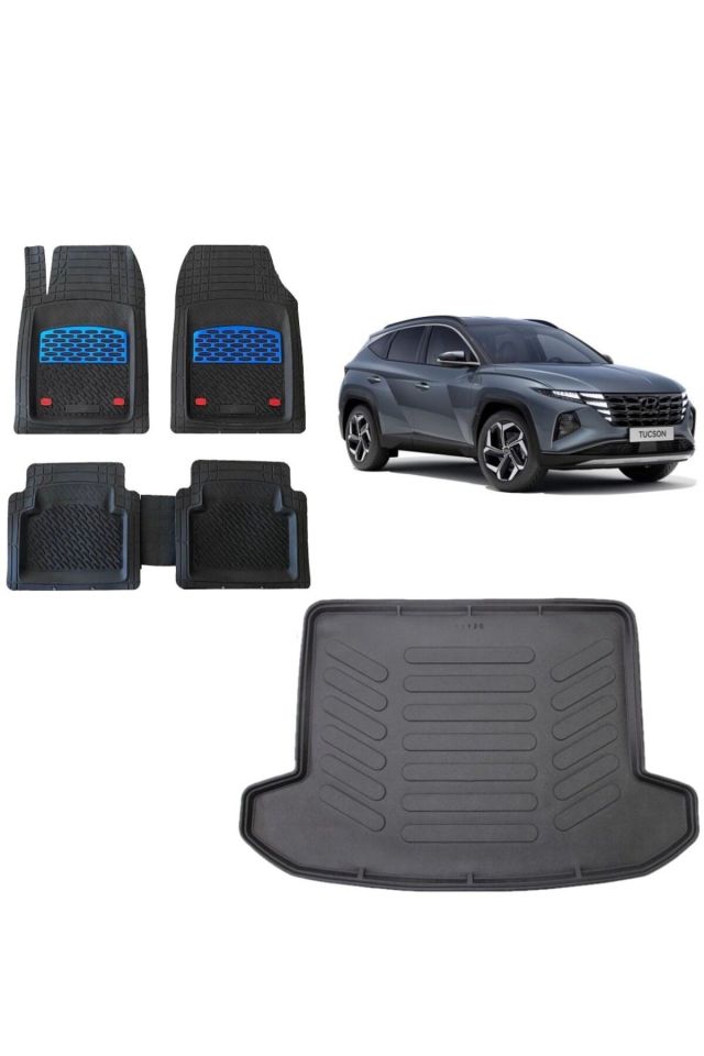 Hyundai Tucson 2024 Model Comfort/Prime/Elite 3D Bagaj+3D Havuzlu Safir Mavi Kromluu Paspas