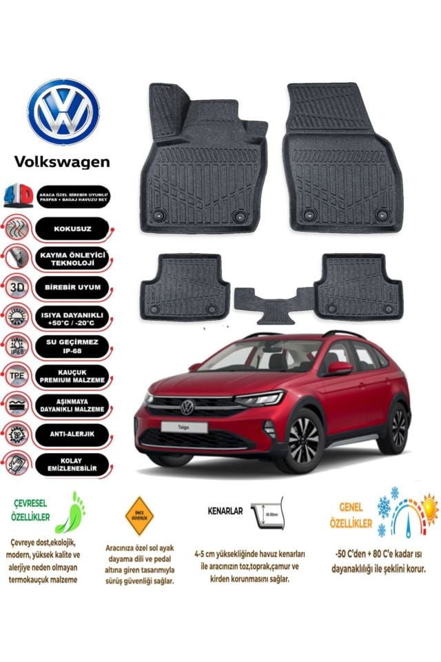 Volkswagen Taigo 2020 Model 4D Araca Özel Havuzlu Paspas Takımı