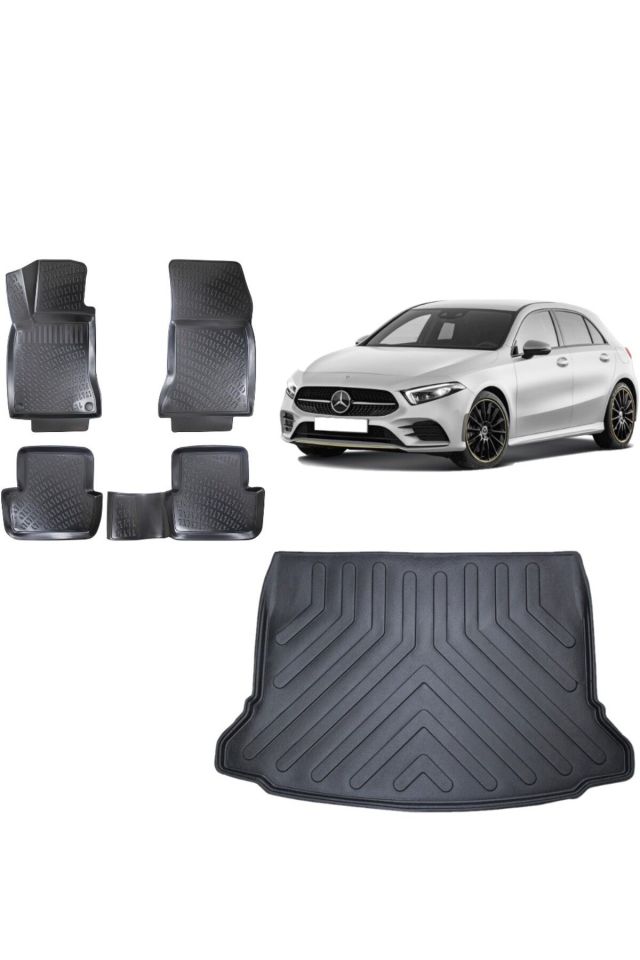 Mercedes A Serisi Hatchback Cepli 2021 Model 3D Bagaj Havuzu+3D Havuzlu Araca Özel Paspas Takımı