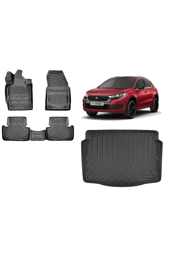 DS 4 2021 Model 3D Bagaj Havuzu+3D Havuzlu Araca Özel Paspas Takımı