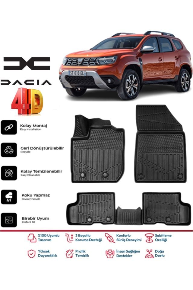 Dacia Duster 4X4 2020 Model 4D Havuzlu Paspas