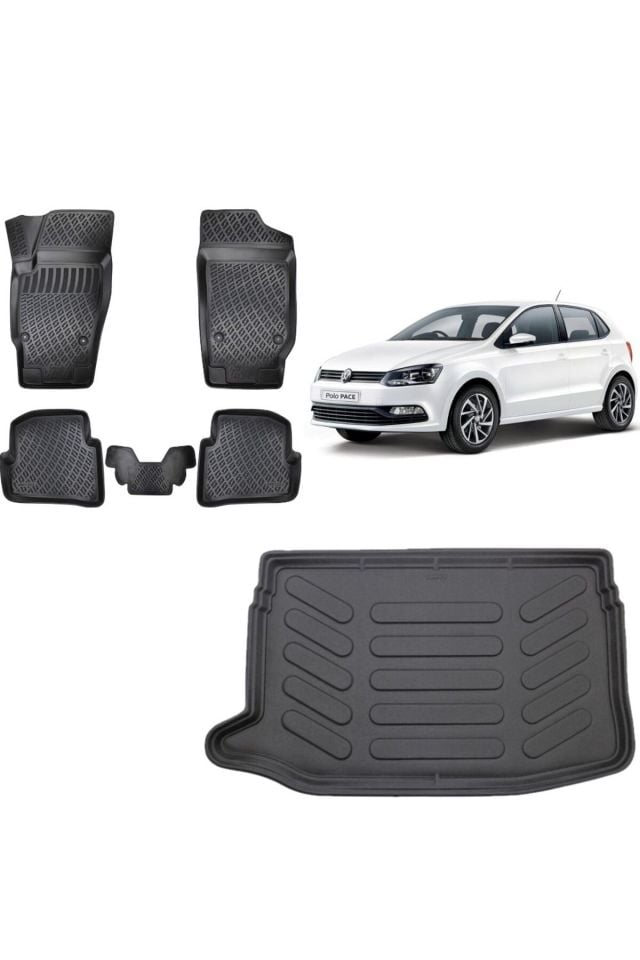 Volkswagen Polo 2012 Model Üst Kademe 3D Bagaj Havuzu+3D Havuzlu Araca Özel Paspas Takımı