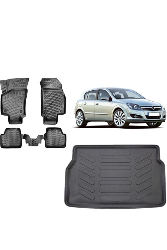 Opel Astra H Hatchback 2008 Model 3D Bagaj Havuzu+3D Havuzlu Araca Özel Paspas Takımı