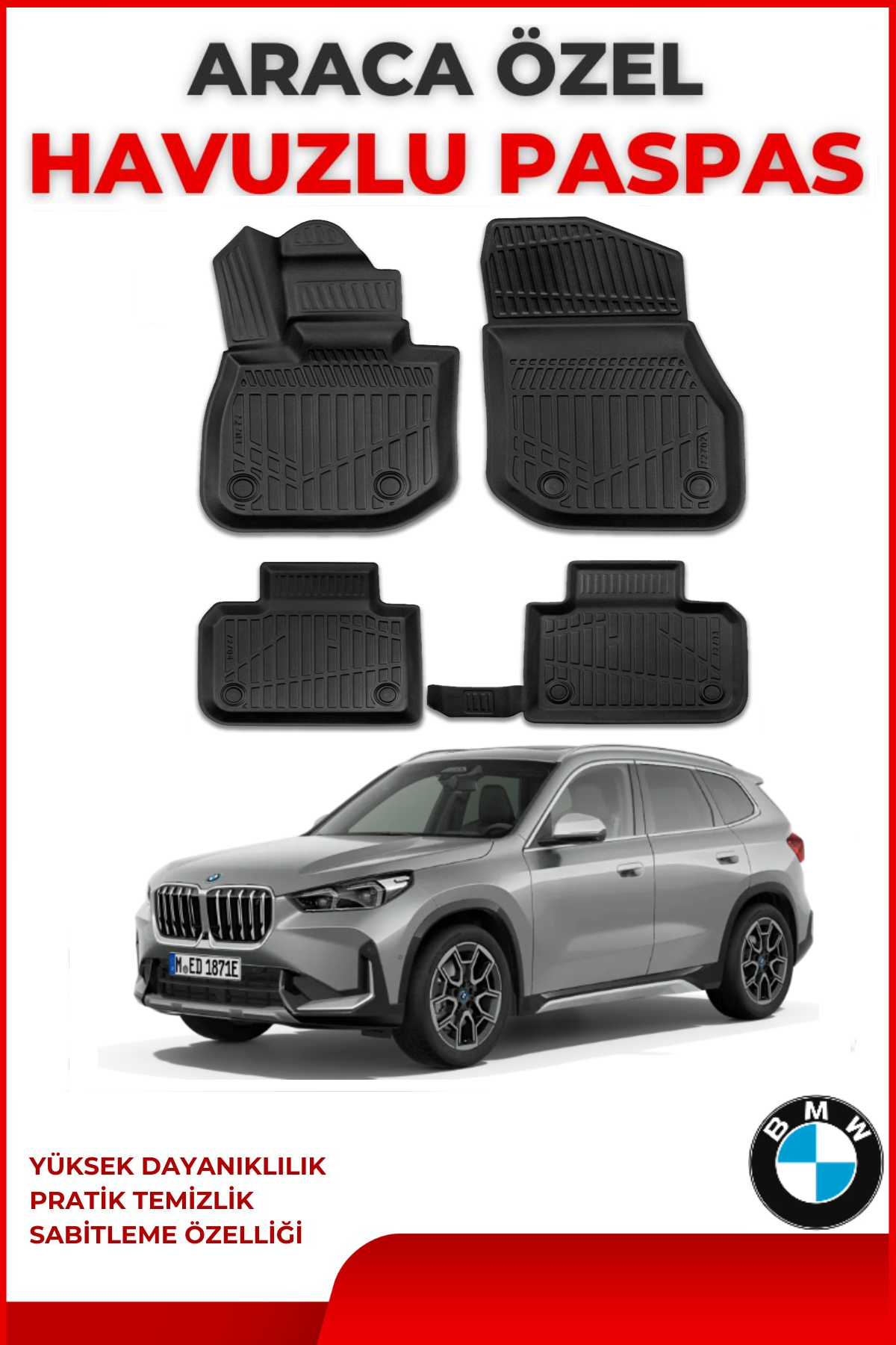 Bmw X1 Phev 2023 Sonrası 4D Havuzlu Paspas