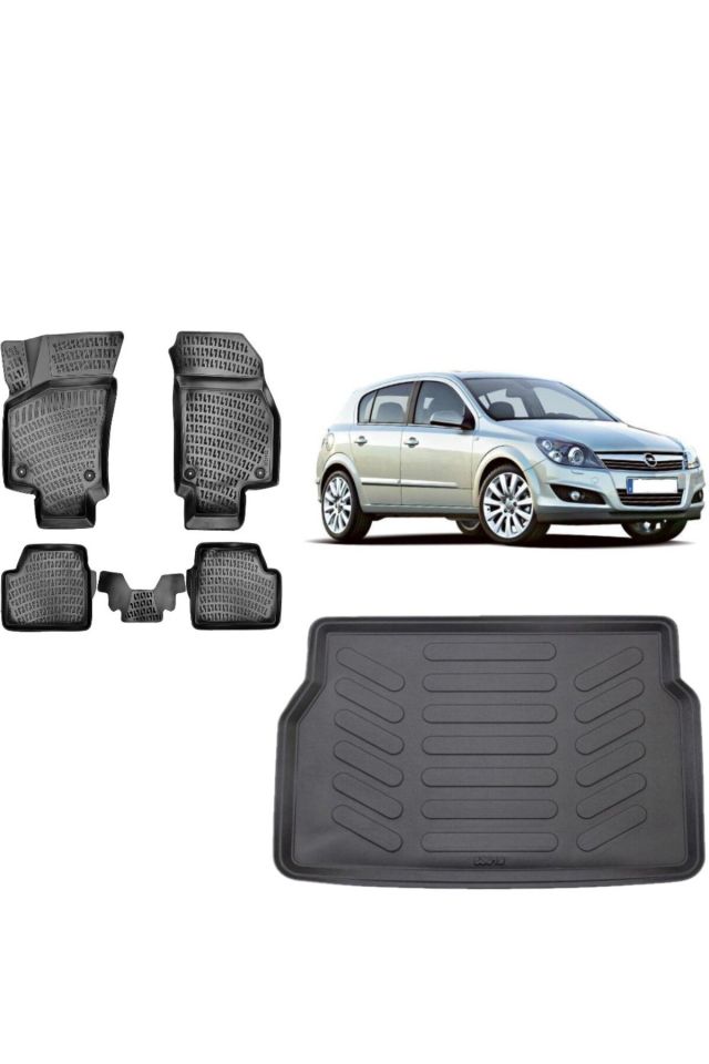 Opel Astra H Hatchback 2010 Model 3D Bagaj Havuzu+3D Havuzlu Araca Özel Paspas Takımı