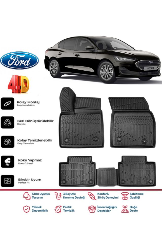 Ford Focus 5 2023 Model 4D Havuzlu Paspas