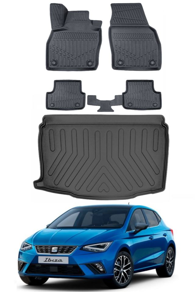 Seat Ibıza 2022 Model Alt Bagaj Havuzu Araca Özel Siyah Paspas Takımı