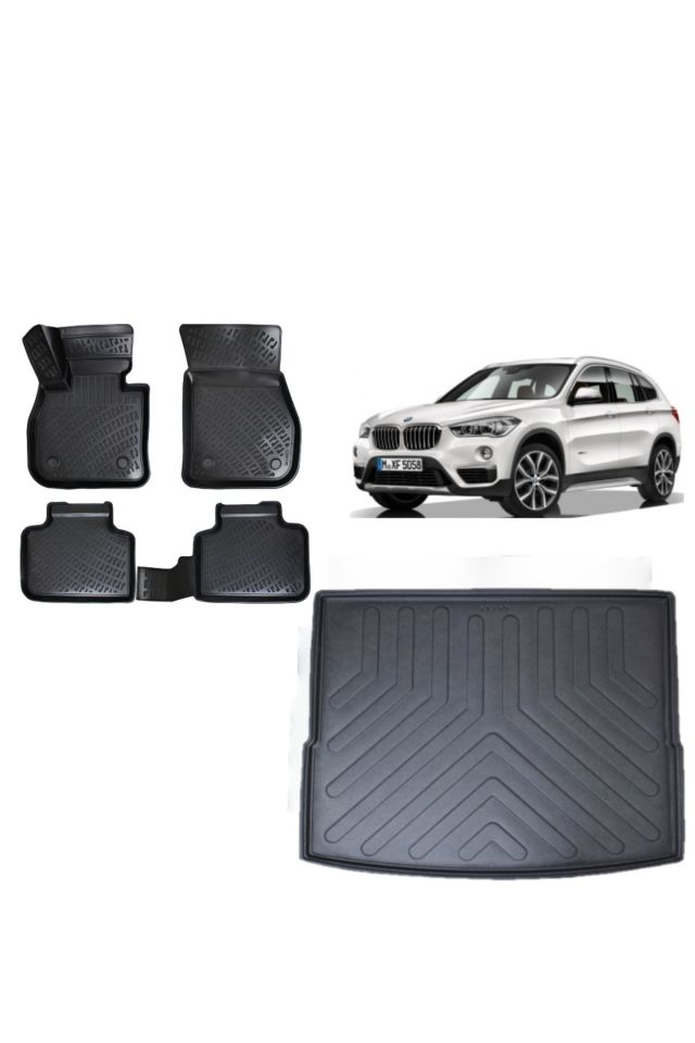 Bmw X1 2016 Model 3D Bagaj Havuzu+3D Havuzlu Araca Özel Paspas Takımı