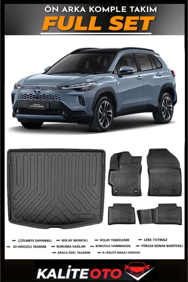 Fiat Egea Cross Uyumlu Stepneli Bagaj Havuzu+4.5D Havuzlu Paspas Seti 2023 Model